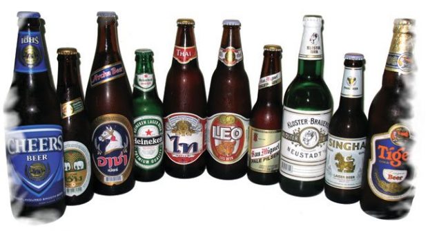 A lot of brands of thai beer