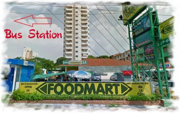 Pattaya Bus Station  near FoodMart supermarket  