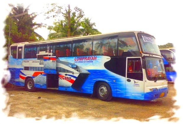 Modern transfer bus of Lomprayah company