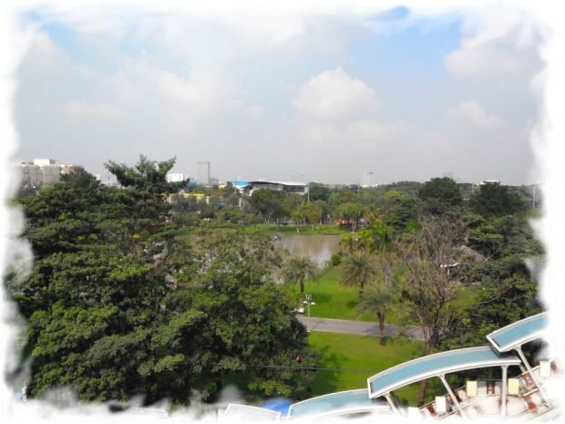 View on the Chatuchak Park from platform air subway BTS SkyTrain