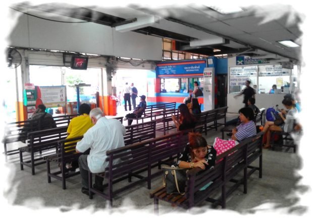Inside of Ekkamai Bus Terminal in Bangkok