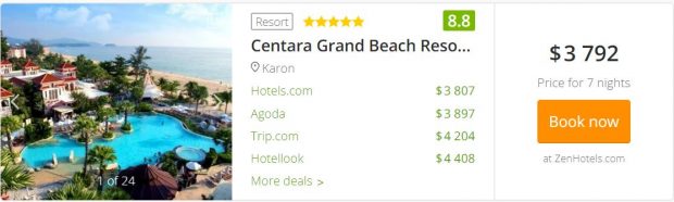 Centara Grand Beach Resort - hotel on the first line with an inflated price tag