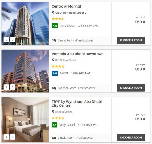 Free 4 star Abu Dhabi hotels are also a good option with a good location.