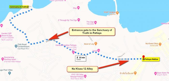 How to get to Sanctuary of Truth in Pattaya easy (map) 