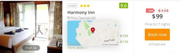 An example of a hotel in Pattaya with a rating of 9 from10 and at a low price